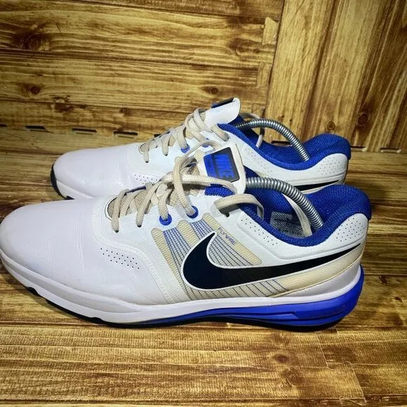 Nike Lunar Command Flywire Golf Shoes Cleats Men’s Sz 11 White Blue 704427-101