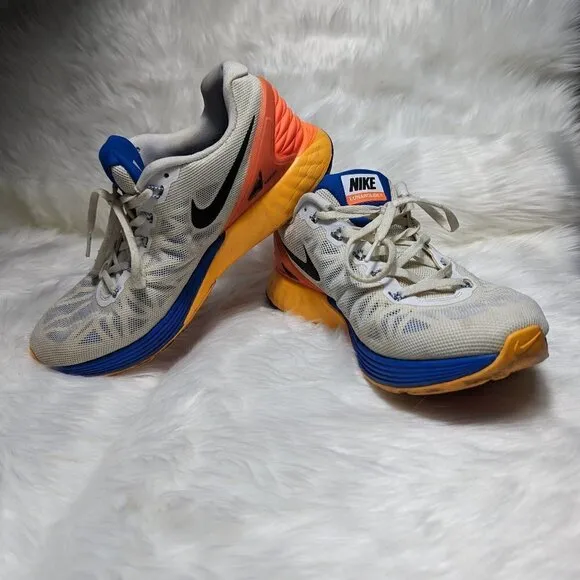 Nike Lunarglide 6 654433-101 White Running Training Shoes Men&quot;s Sz 95