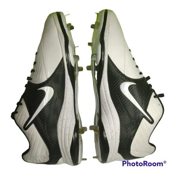Nike M BSBL MVP White Black Baseball Cleats New Men's Shoes Size 16