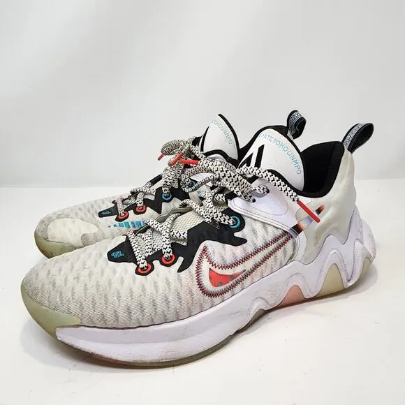 Nike Men Giannis Immortality Force Field Basketball Sneakers Size 8.5 White Low