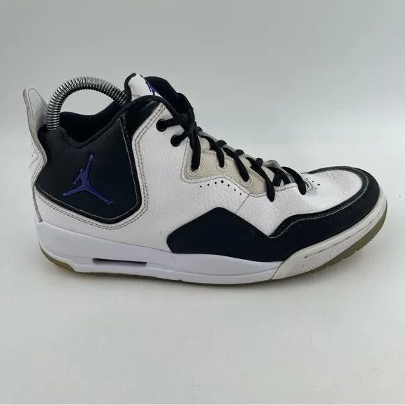 Nike Men’s Air Jordan Courtside 23 White Black Mid Top Basketball Shoes-Size 7.5