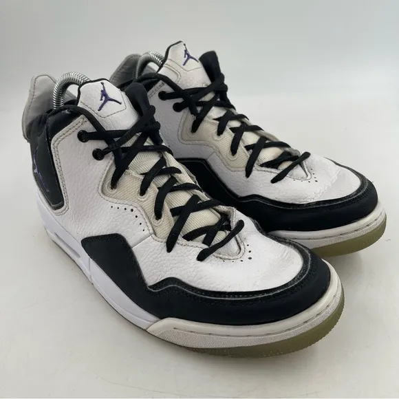 Nike Men’s Air Jordan Courtside 23 White Black Mid Top Basketball Shoes-Size 7.5
