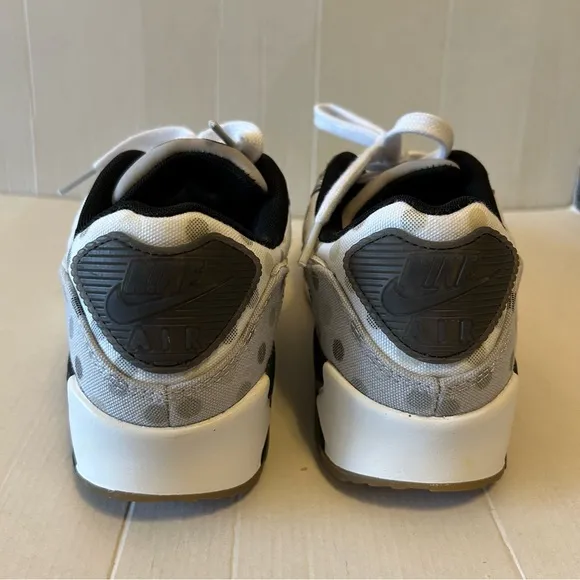 Nike Men's Air Max 90 with polka dot gray, black and white tennis shoes 6.5