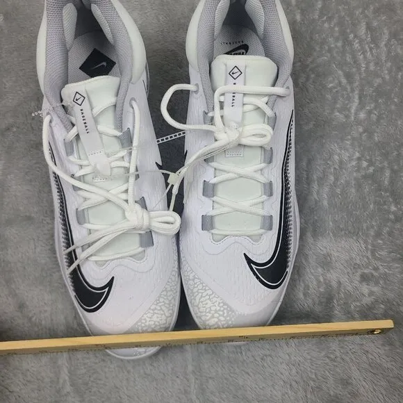 Nike Mens Alpha Huarache‎ Elite 4 Low Metal Cleats White FD2745-100 Size 13