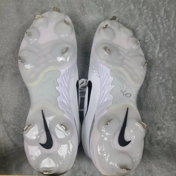 Nike Mens Alpha Huarache‎ Elite 4 Low Metal Cleats White FD2745-100 Size 13