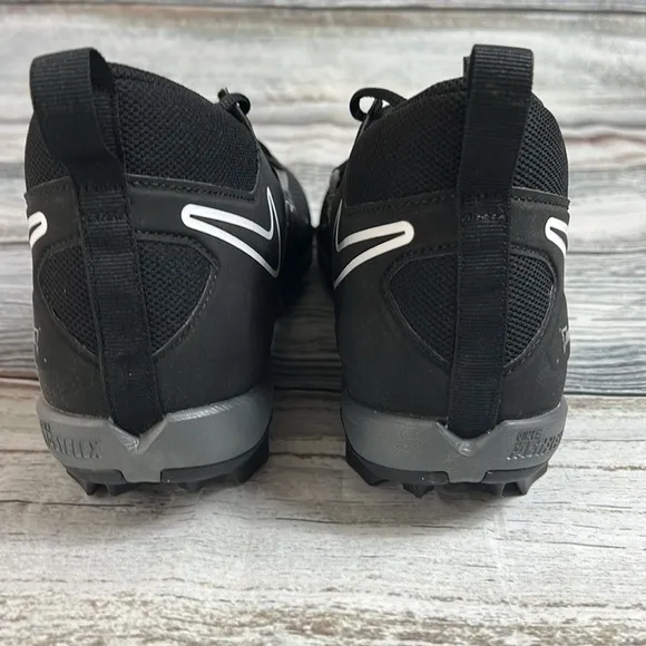 Nike Men's Alpha Menace-3 Shark Football Cleats Shoes Black/Iron Gray Size 12