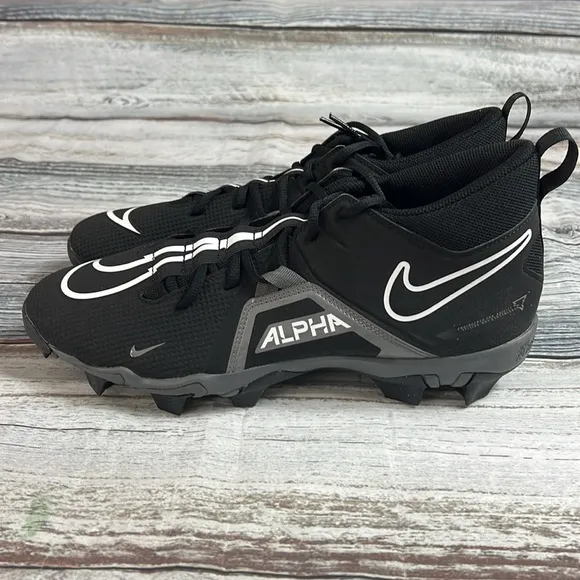 Nike Men's Alpha Menace-3 Shark Football Cleats Shoes Black/Iron Gray Size 12