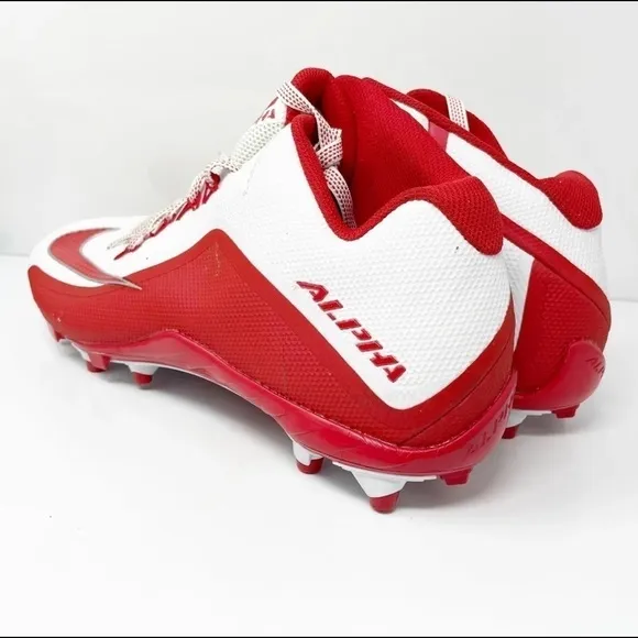 Nike Mens Alpha Pro 2 719932-166White Red Football Cleats Shoes Sneakers size 11