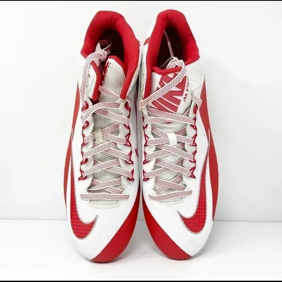 Nike Mens Alpha Pro 2 719932-166White Red Football Cleats Shoes Sneakers size 11