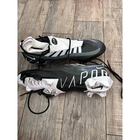 Nike Men's Black &amp; Gray Vapor Edge Pro 360 Football Cleats Shoes Size 14