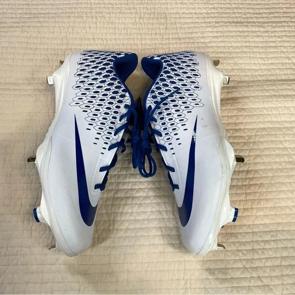 Nike Men’s Blue White Vapor Ultrafly Elite 2 Baseball Metal Cleats Size 12.5