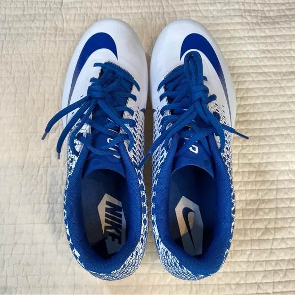 Nike Men’s Blue White Vapor Ultrafly Elite 2 Baseball Metal Cleats Size 12.5