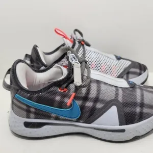 NIKE Mens CD5079-002 Air PG 4 Plaid Gray Athletic Football Shoes Size US 8