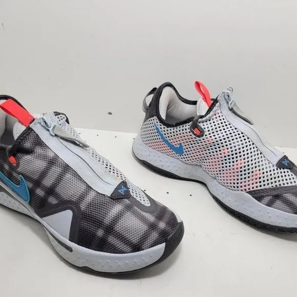 NIKE Mens CD5079-002 Air PG 4 Plaid Gray Athletic Football Shoes Size US 8
