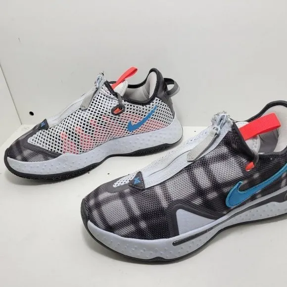 NIKE Mens CD5079-002 Air PG 4 Plaid Gray Athletic Football Shoes Size US 8