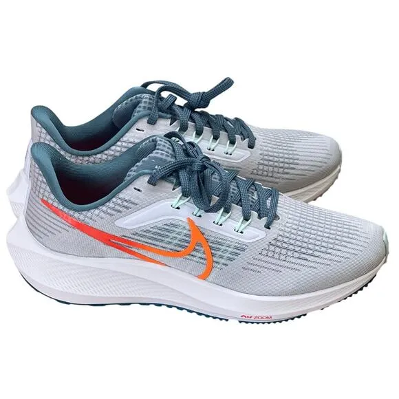 Nike Mens Pegasus 39 Road Running Shoes Size 7 Pure Platinum/Orange New