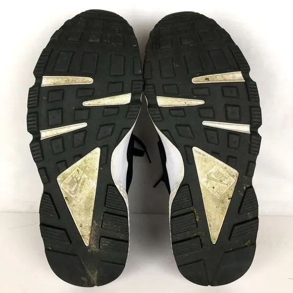 Nike Men's Size 11 Air Huarache Dark Grey Midnight Navy Blue Lace-Up Sneakers