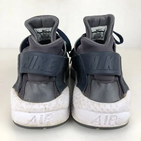 Nike Men's Size 11 Air Huarache Dark Grey Midnight Navy Blue Lace-Up Sneakers