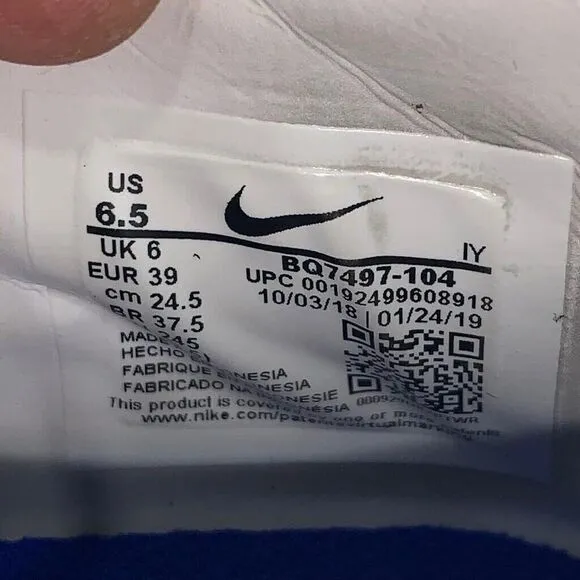 Nike Men's Size 6.5 Zoom Phantom Venom Pro TF 'White Racer Blue' BQ7497-104 shoe