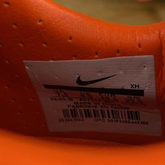 Nike Mercurial Vapor 12 MG Cleats Men's 7.5 Crimson Orange White AH7573-801