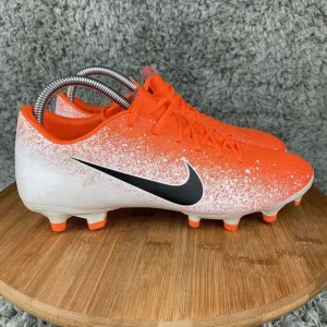 Nike Mercurial Vapor 12 MG Cleats Men's 7.5 Crimson Orange White AH7573-801