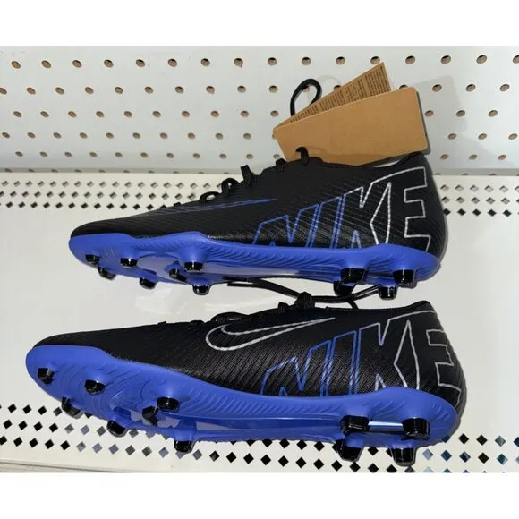 Nike Mercurial Vapor 15 Club FG Mens Soccer Cleats Size 10.5 Black Blue