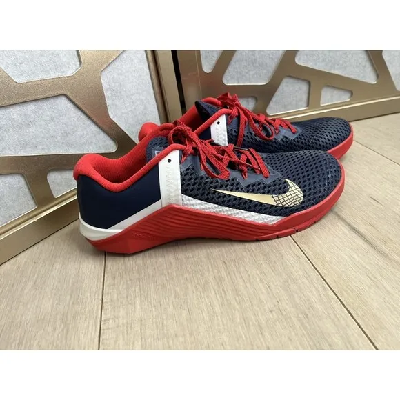 Nike Metcon 6  Men Sz 9 Blue Training Crossfit Athletic Shoe DA2894-991 Sneakers