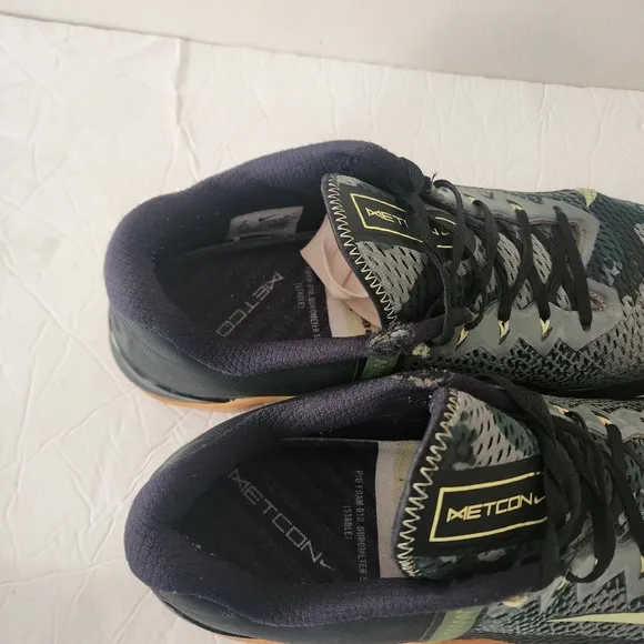 Nike Metcon 6 Training Shoes Mens Size 15 Green Camo Black Gum Gym Athletic
