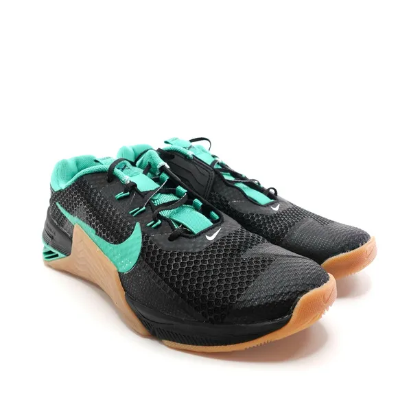 Nike Metcon 7 NBY Black Green Gum Gym Training Shoes Womens Size 9 DJ7032-991