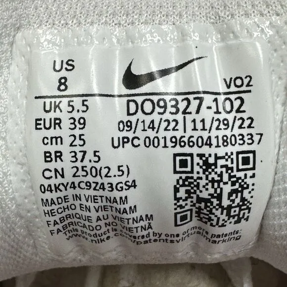 Nike Metcon 8 Training Shoes Womens Size 8 White Black Red DO9327-102