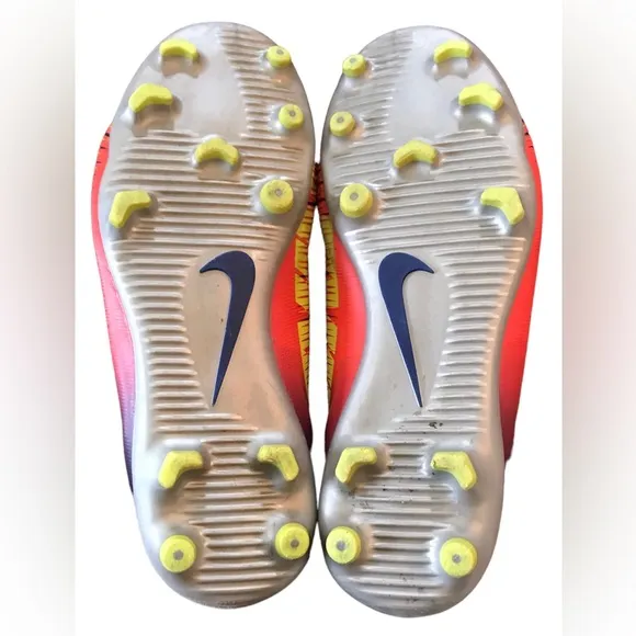 Nike | Nike Jr blue/yellow/orange Mercurial Vapor 15 outdoor soccer shoes, sz 5Y
