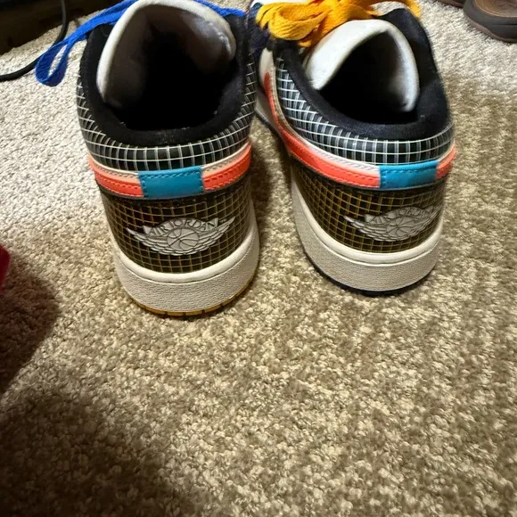 Nike Orange and Blue Sneakers Eye-Catching Design