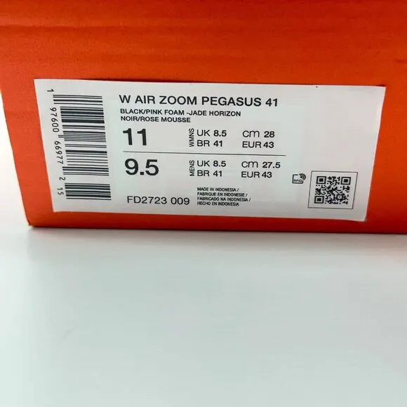 Nike Pegasus 41 Road Running Shoes FD2723-009 Size Women: 11 / Men: 9.5