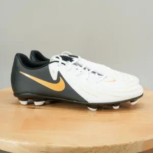 Nike Phantom GX Club FG Men's Size 11.5 Soccer Football Cleats White Black Gold