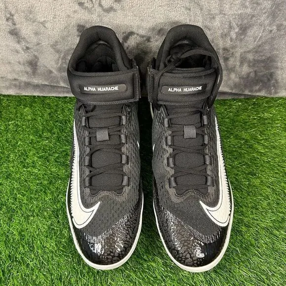 Nike React Alpha Huarache Elite 4 Mens 13.5‎ Baseball Cleats Black Metal NEW