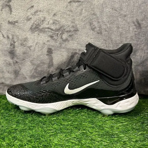 Nike React Alpha Huarache Elite 4 Mens 13.5‎ Baseball Cleats Black Metal NEW