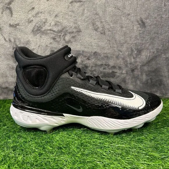 Nike React Alpha Huarache Elite 4 Mens 13.5‎ Baseball Cleats Black Metal NEW