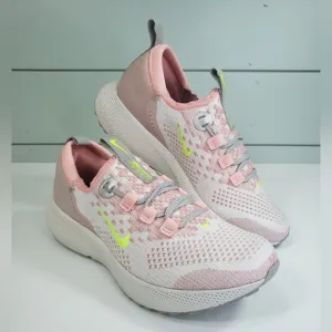 Nike React Escape Run FlyKnit Pink Oxford Volt Running Training Sneakers Women 8