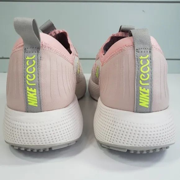 Nike React Escape Run FlyKnit Pink Oxford Volt Running Training Sneakers Women 8