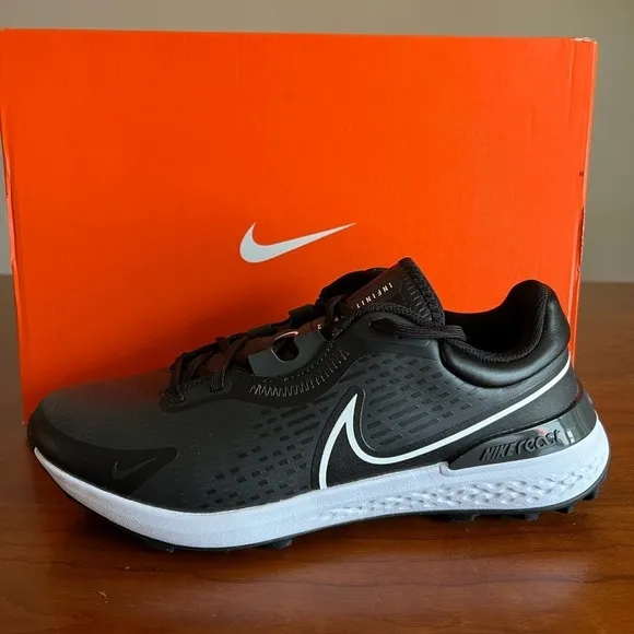 Nike React Infinity Pro 2 DJ5593-015 black/white golf cleats mens size 8.5