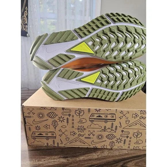 Nike React Pegasus Trail 4 Grey/Volt-Orange Running Shoe DJ6158 002 Mens 10.5