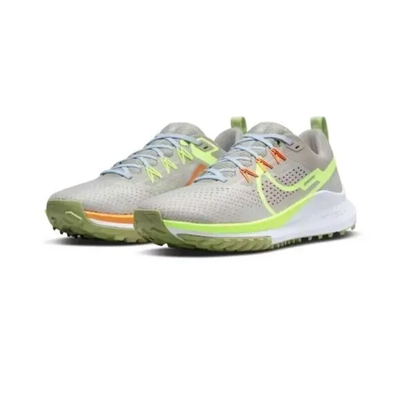Nike React Pegasus Trail 4 Grey/Volt-Orange Running Shoe DJ6158 002 Mens 10.5