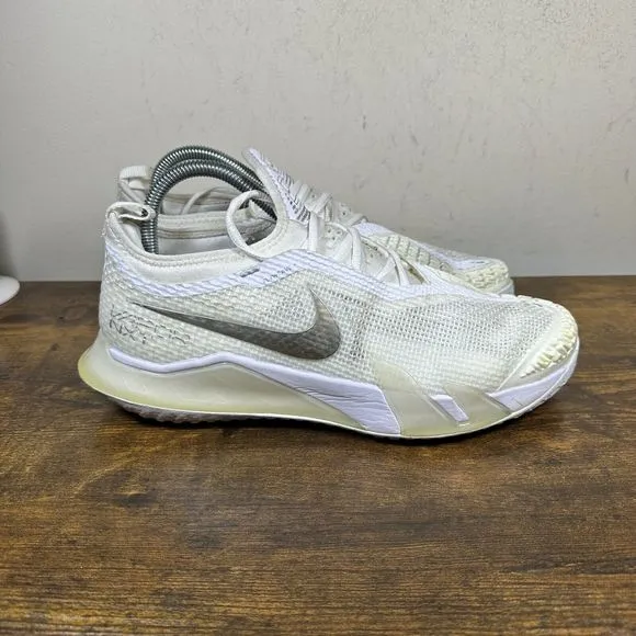 Nike React Vapor‎ Tennis Shoes White Metallic Silver Women's Size 9