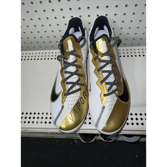 Nike React Vapor Ultrafly Elite 4 Mens Metal Baseball Cleats Size 8 Gold White