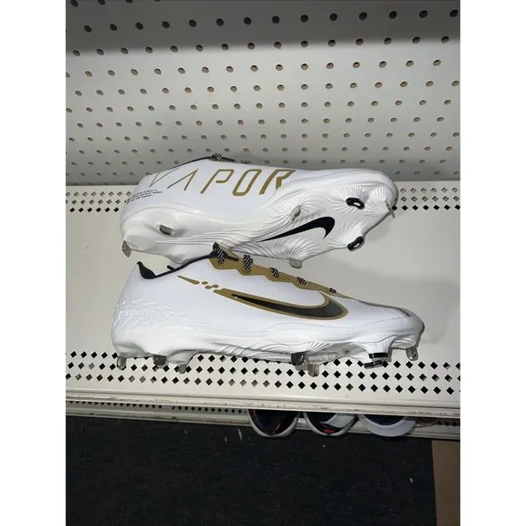 Nike React Vapor Ultrafly Elite 4 Mens Metal Baseball Cleats Size 8 Gold White