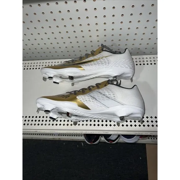 Nike React Vapor Ultrafly Elite 4 Mens Metal Baseball Cleats Size 8 Gold White