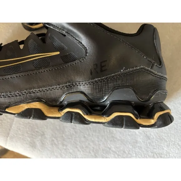 Nike REAX 8 TR MESH Black Gold 621716-020 Athletic Sneaker MENS US 13 Activewear