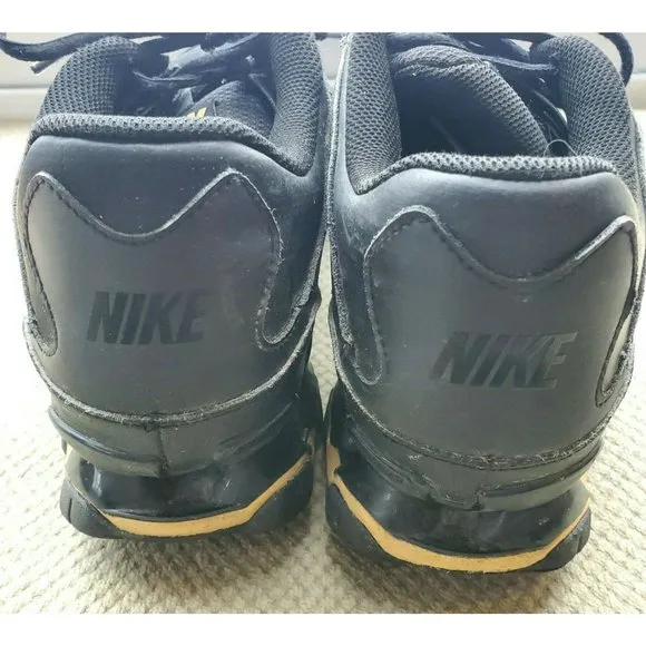 Nike Reax TR 8 Mens 10 Cross Training Gym Shox Workout Shoes Sneakers Black Gold