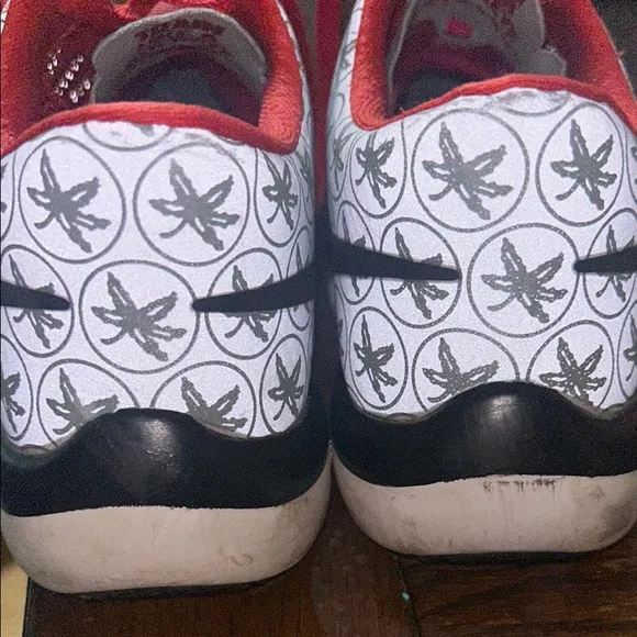 Nike Red and Black Sneakers with Geometric Design