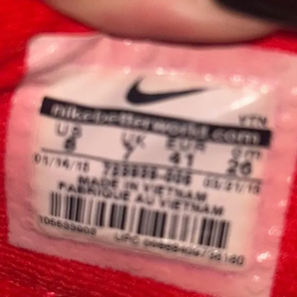 Nike Red and Black Sneakers with Geometric Design